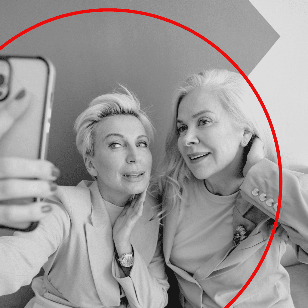 Two people taking a selfie