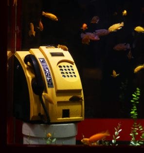 Yellow pay phone